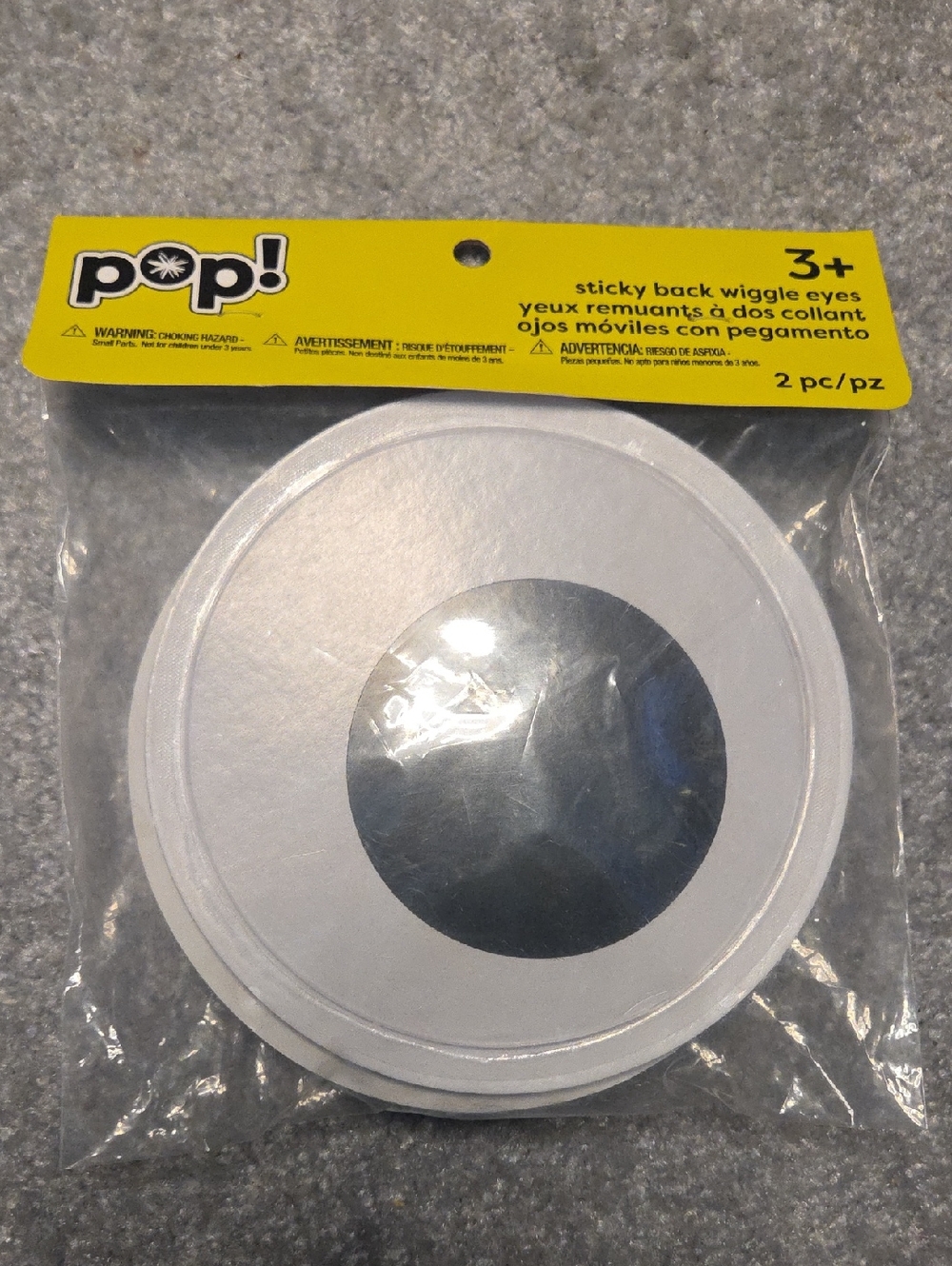 pop! Large Sticky Back Wiggle Eyes NIP